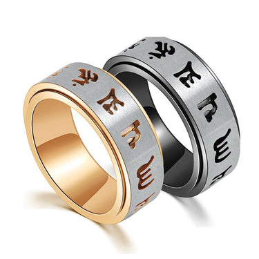 Six True Words Titanium Mantra Rotating Ring-Your Soul Place